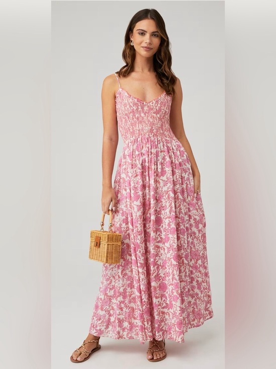 Free People Dresses & Skirts - Free People Sweet Nothings Midi Dress Pink Combo